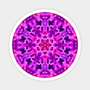 Geometric Mandala in Pink and Purple Magnet